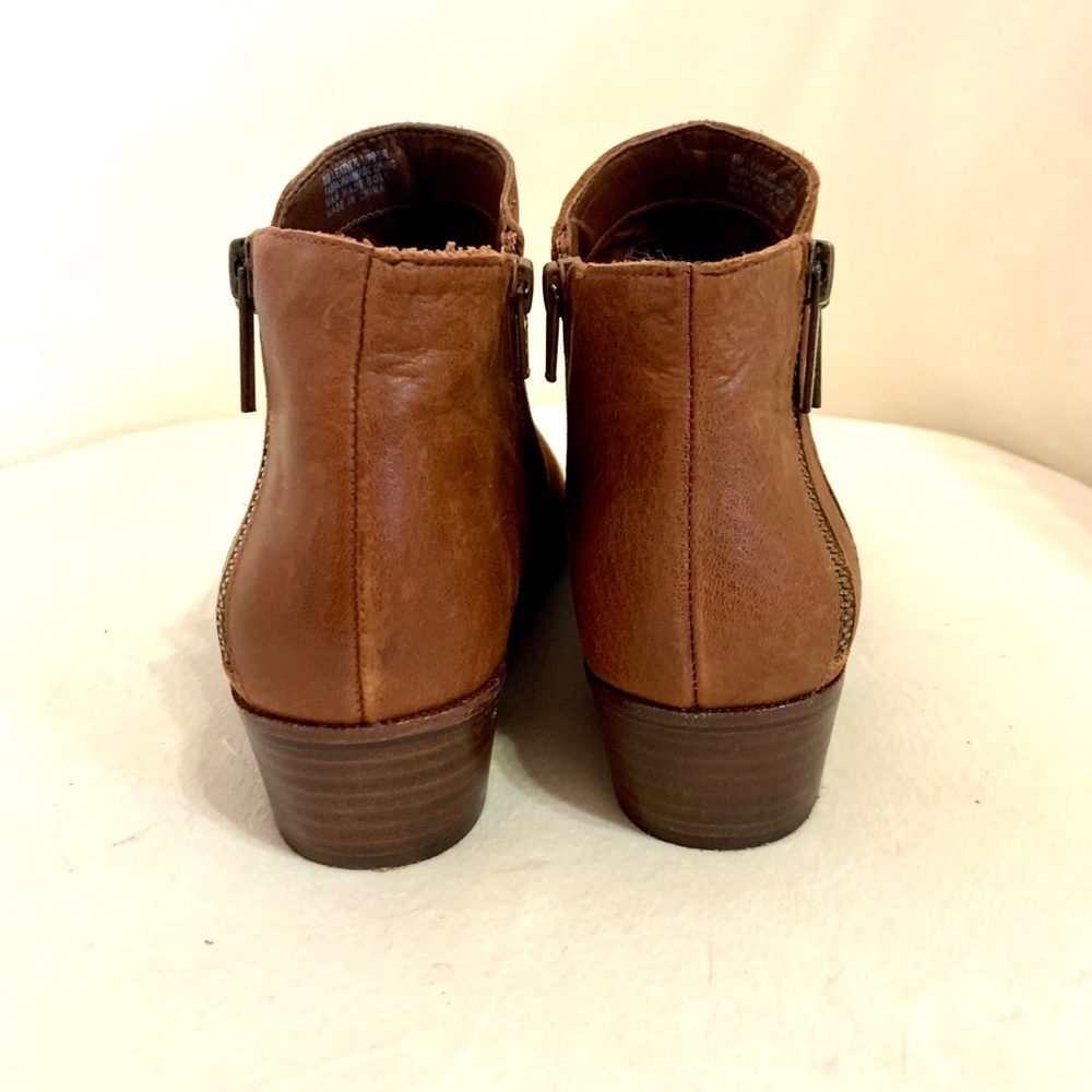 GIANNI BINI Brown Leather Zip Booties - Picture 6 of 9